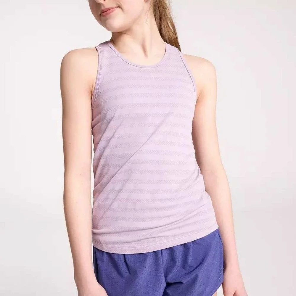 DSG Seamless‎ Mesh Tank Top Lavender Purple Striped Racerback Size XL/ #26481